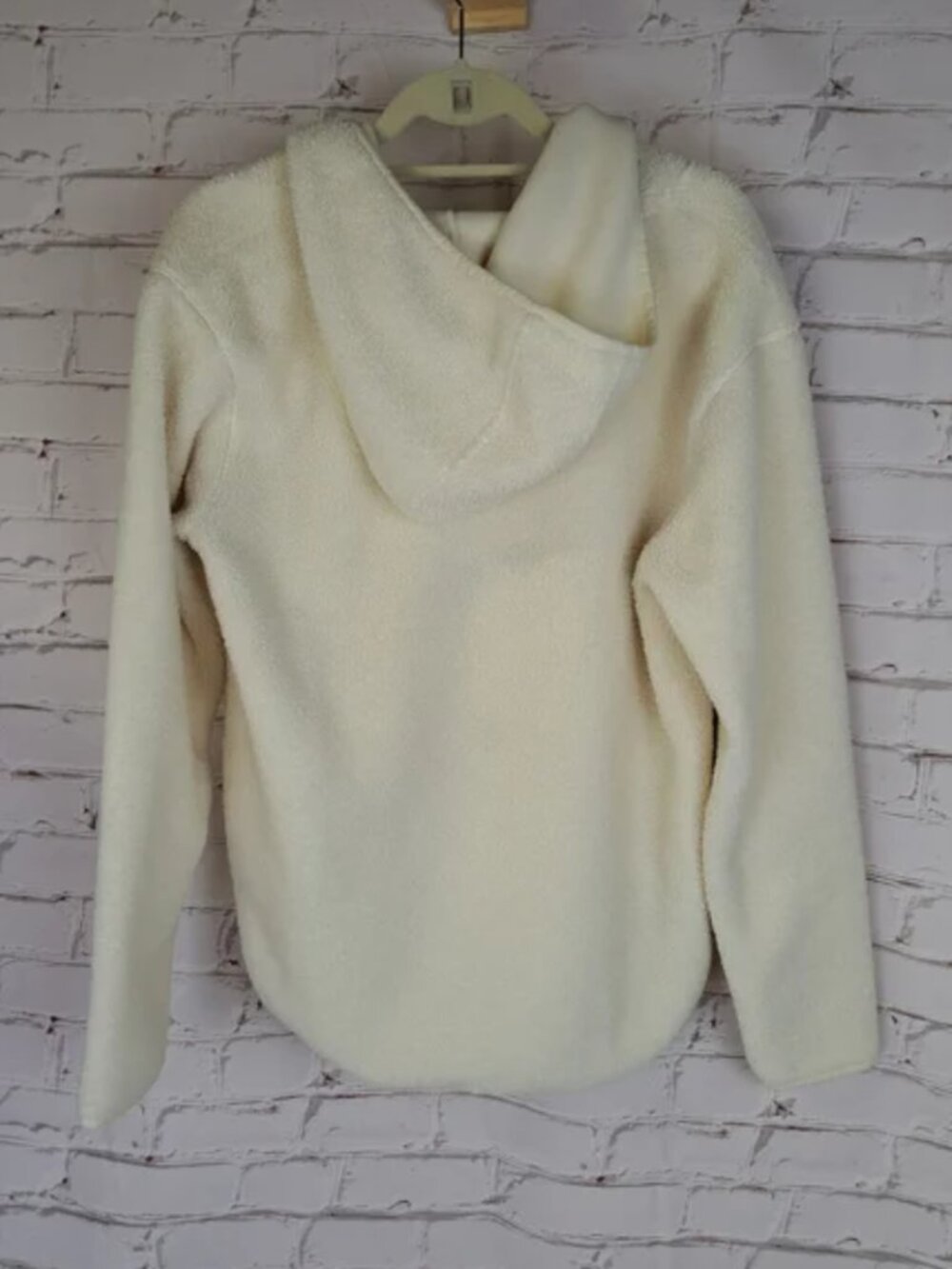 Hudson North Off White Fleece Half Zip Hoodie Pullover - Picture 3 of 8